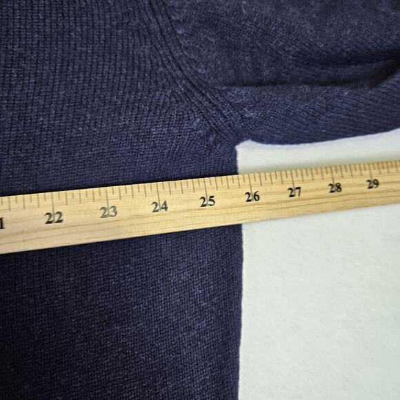 Jos A Bank Cardigan Sweater Mens XXL Navy Lambswool Grandpa Academia Leather 2XL - Picture 8 of 10